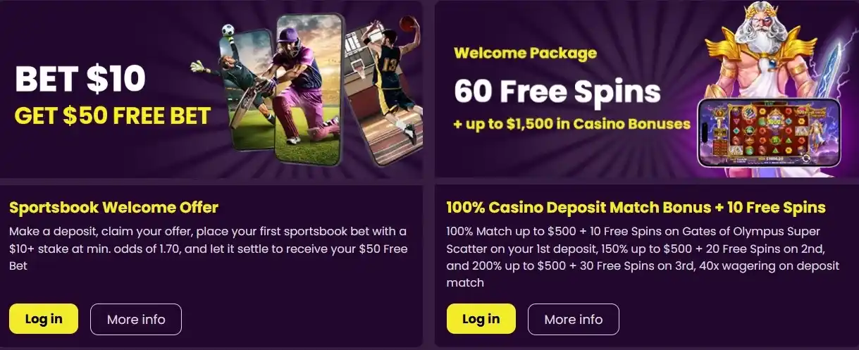 Betzillo Casino welcome bonus and free spins